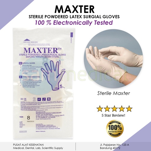 [00120151504] Maxter Sarung Tangan Sterile Size 7,5 @pcs