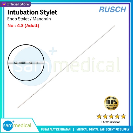 [00120152259] Rusch Endo Stylet / Mandrain / Intubation Stylet no 4.3 Adult (Cat 503000)
