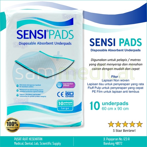 [00120152422] Sensipads Underpad Large 60x90cm @10/pak