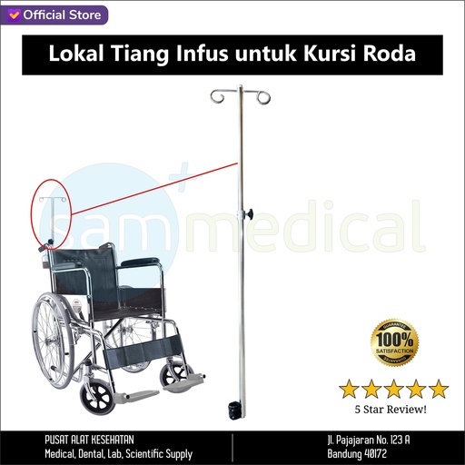 [00120152720] Lokal Tiang Infus u/ kursi roda (SS 201)