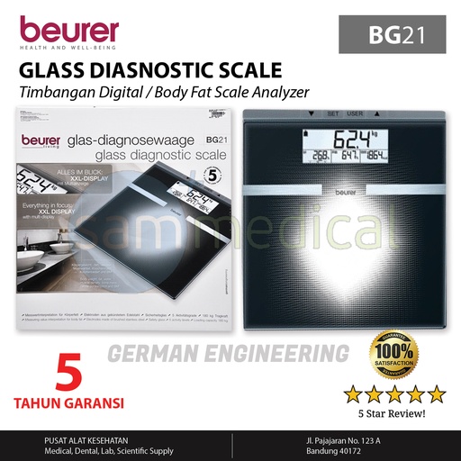 [00120153870] Beurer Glass Diagnostic Scale BG 21