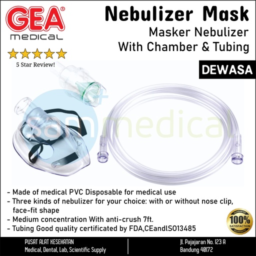 [00120160132] GEA Nebulizer Mask w/ Chamber - Dewasa