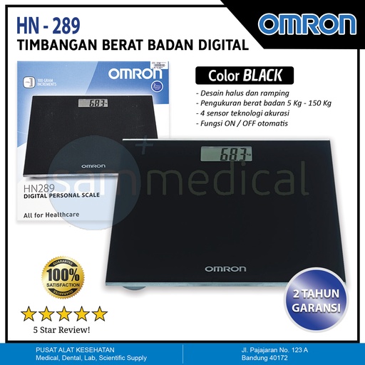 [00120160524] Omron Timbangan Digital Black - Hn 289