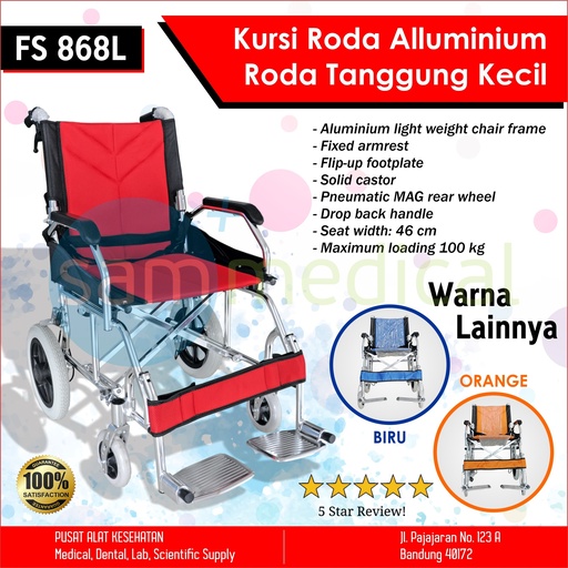 [00120160578] Kursi Roda Alluminium (Roda Tanggung Kecil) Fs 868L