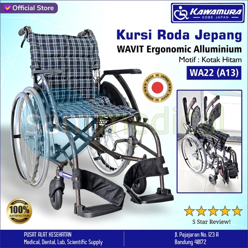 [00120180074] Kawamura WAVIT Ergonomic Alluminium Kotak Hitam WA22 (A13)