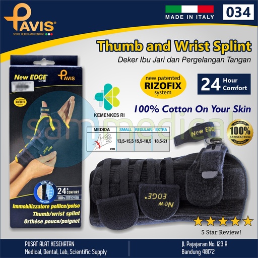 [00120180134] PAVIS Thumb and Wrist Splint 034 Size Small