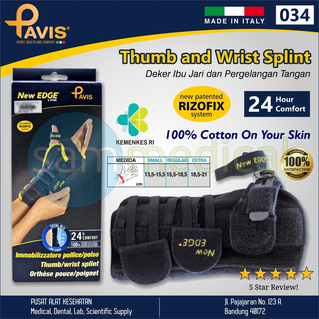 PAVIS Thumb and Wrist Splint 034 Size Reguler | sam medical