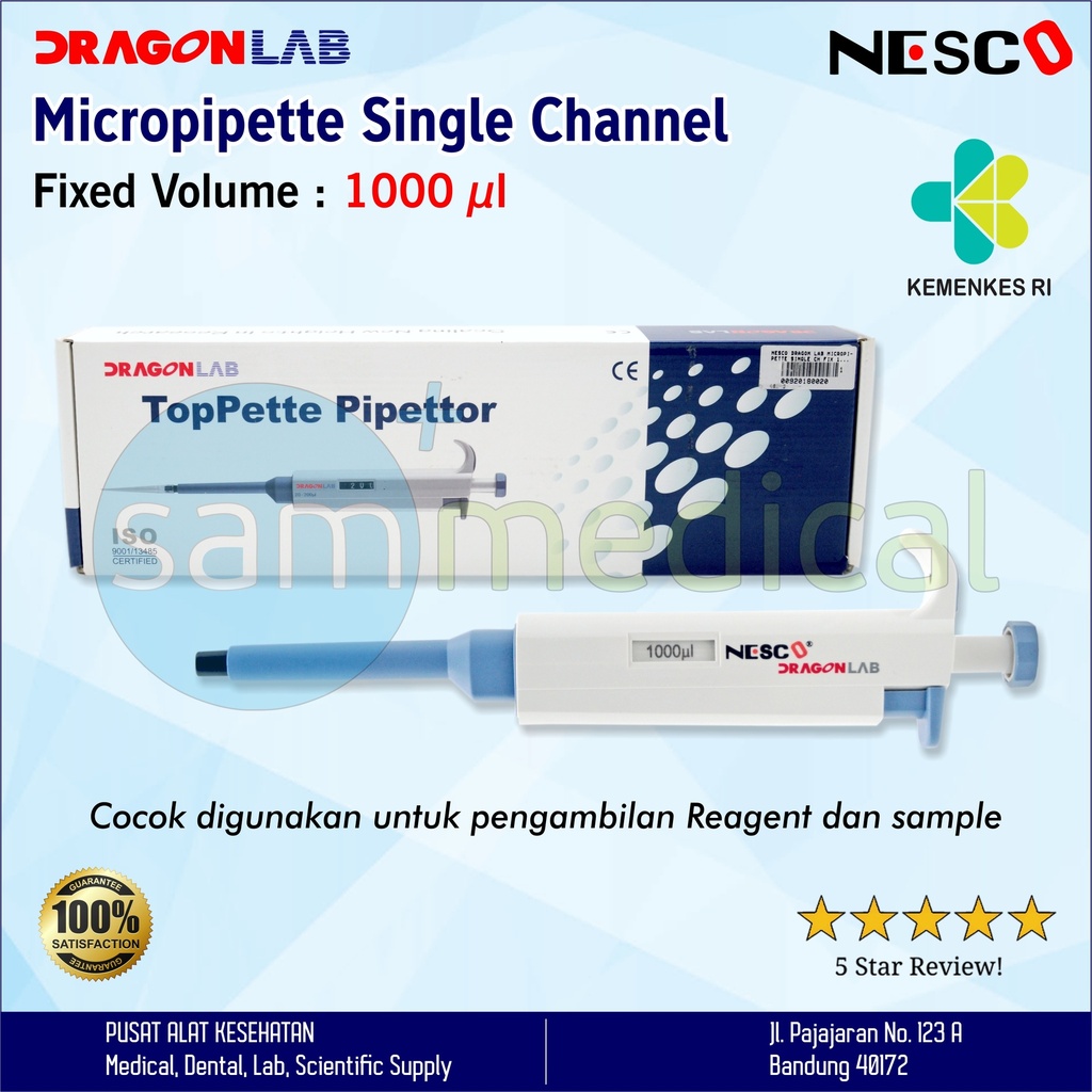 Nesco Dragon Lab Micropipette Single Ch Fix 1000ul | sam medical