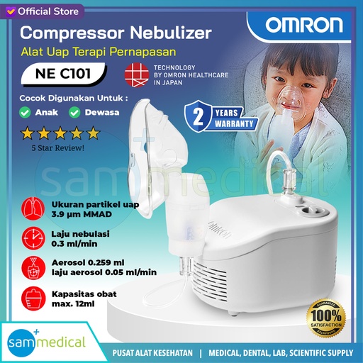 [00120190022] Omron Nebulizer Silent Compressor (White) NE C101