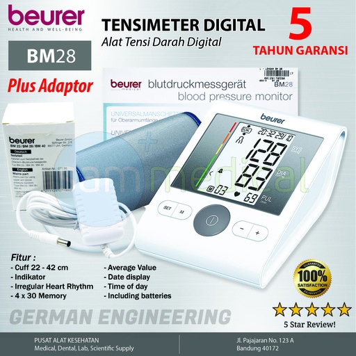 [00120190375] Beurer Tensimeter Digital - Lengan BM 28 + Adaptor