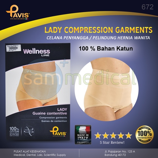 [00120200133] PAVIS Lady Compression / Celana Hernia 672 - No 90 (110-105cm)