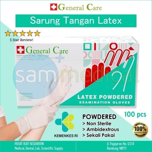 [00120200374] General Care Sarung Tangan Latex isi 100pcs Size S