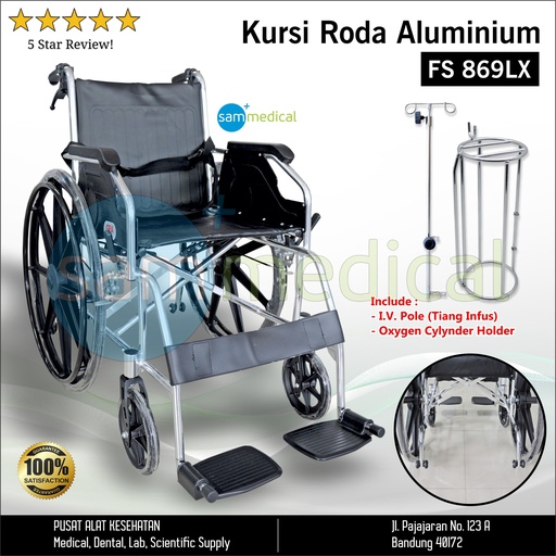 [00120200537] Kursi Roda Aluminium FS 869LX (Ecat)