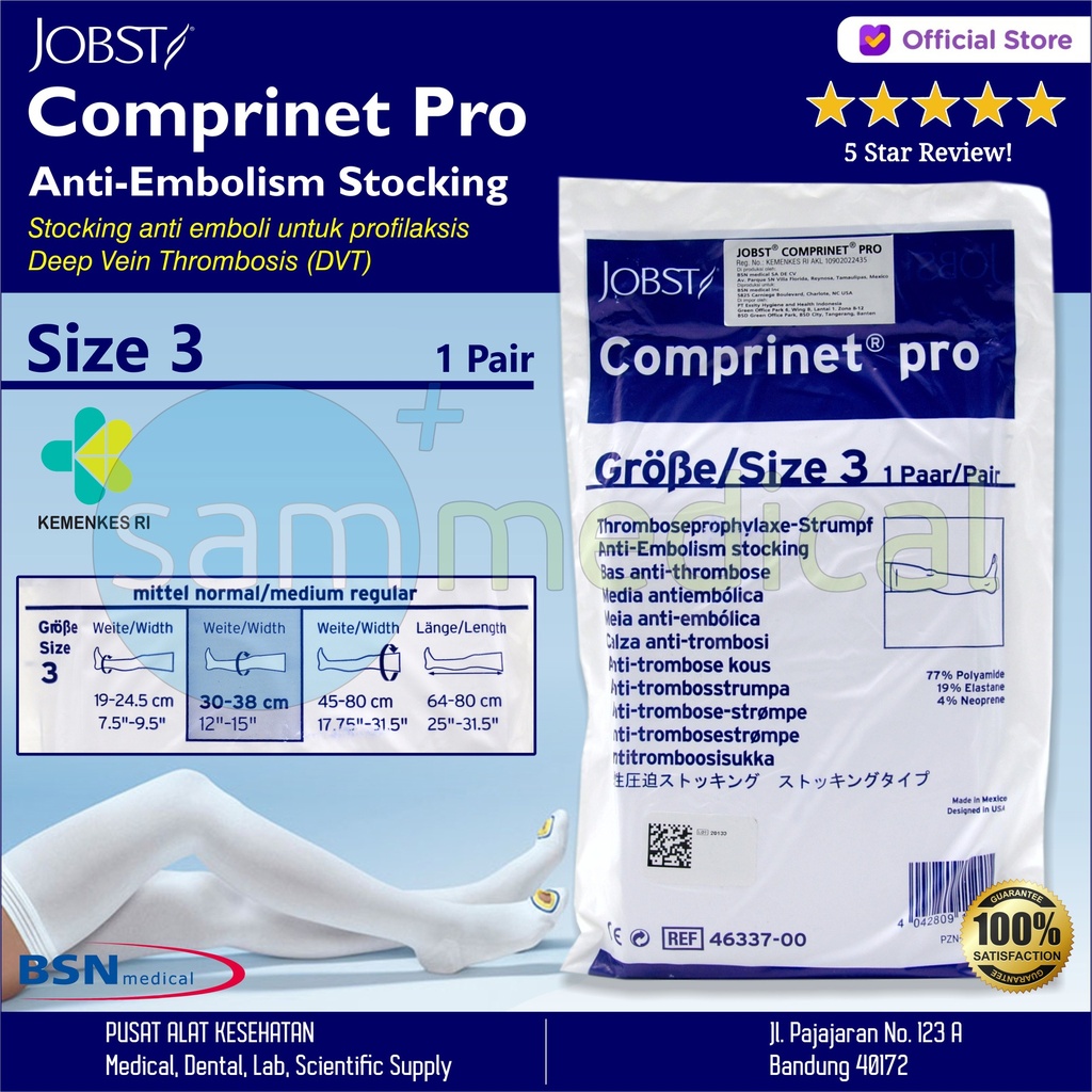 BSN Comprinet Pro Thigh White Open Toes Size M - No 3 | sam medical