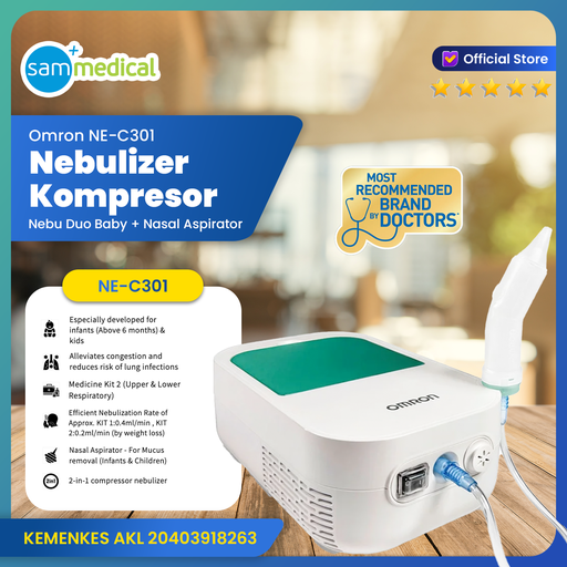 [00120210061] Omron Nebulizer Compressor Duo Baby NE-C301