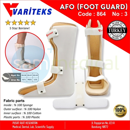 [00120210112] Variteks AFO (Foot Guard) Size S - VAR 864