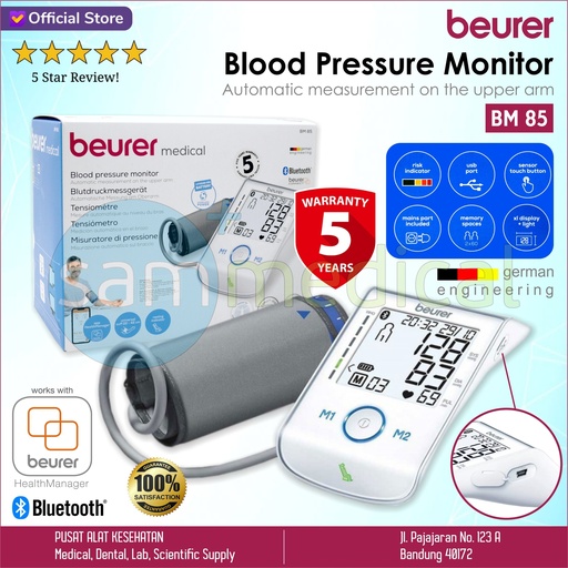 [00120210142] Beurer Tensimeter Digital w/ Bluetooth BM 85