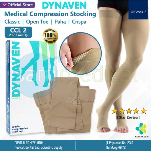 [00120210648] DISCONTINUE SIGVARIS DYNAVEN AG Open Toes - Paha CCL2 Size XL (Long)(308728)
