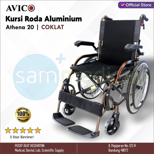 [00120210662] Avico Kursi Roda Besar Allum - Athena 20 Coklat