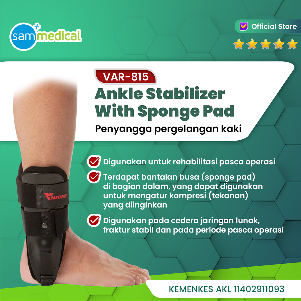 Variteks Ankle Stabilizer Sponge Pad Universal VAR 815U | sam medical