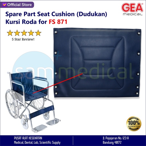 [00120220116] GEA Spare Part Seat Cushion (Dudukan) Kursi Roda for FS 871