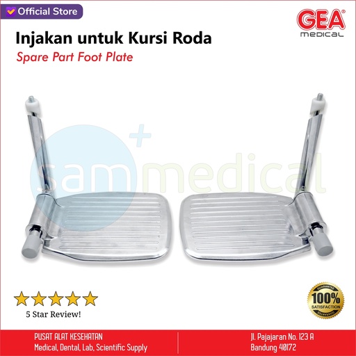 [00120220124] GEA Spare Part Foot Plate / Injakan utk Kursi Roda @pasang
