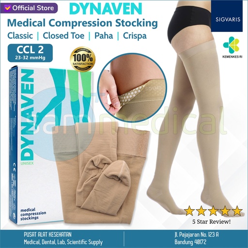 [00120220255] DISCONTINUE SIGVARIS DYNAVEN AG Close Toes - Paha CCL2 Size XS (Long)(308768)