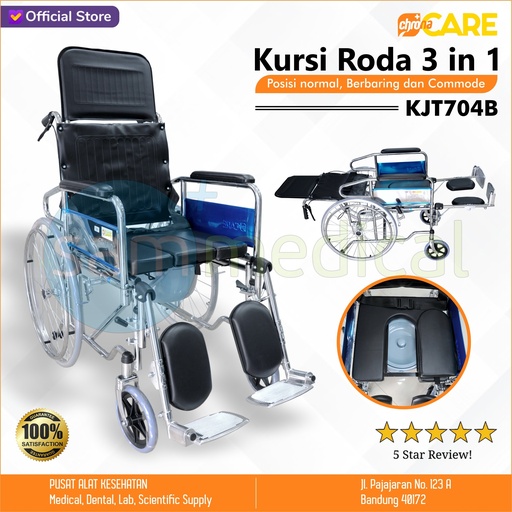 [00120220291] Kursi Roda 3in1 Baring + BAB Jok Geser + Kaki Naik KJT704B