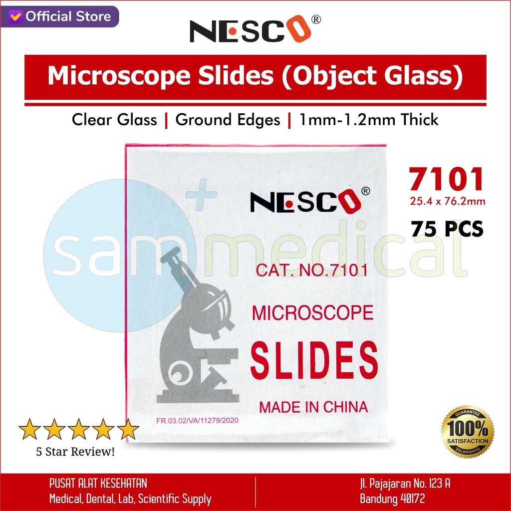Nesco Objek Glass @75pcs Cat 7101 (Polos) | sam medical
