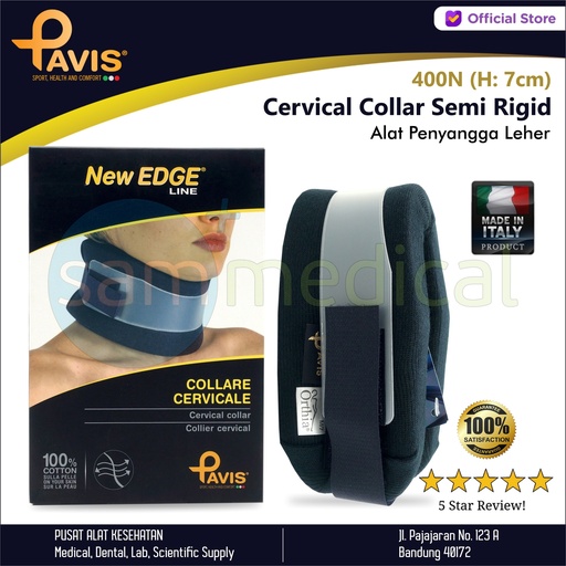 [00120220477] Pavis Cervical Collar Semi Rigid 400N H=7cm M (28-34cm)