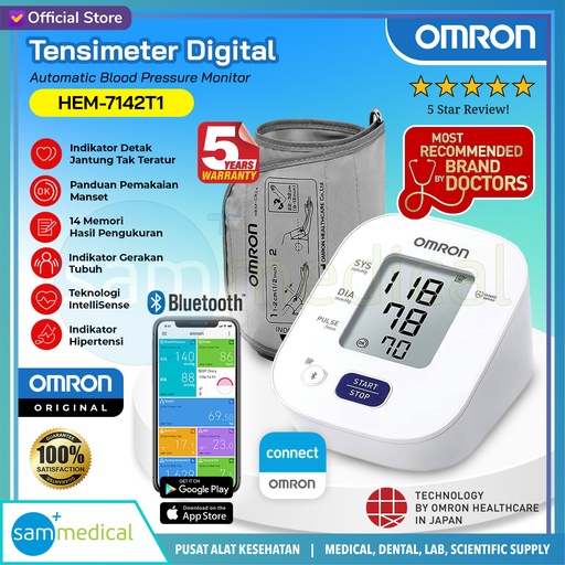 [00120220589] Discontinue Omron Tensimeter Digital + Connect Bluetooth HEM 7142T-1