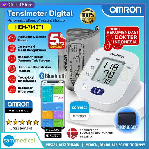 [00120220603] Omron Tensimeter Digital + Connect Bluetooth HEM 7143T-1