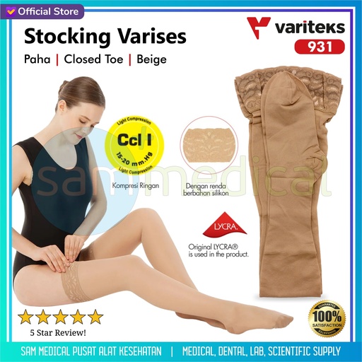 [00120230192] Variteks Stocking Varises CCL1 15-20mmHg Paha VAR 931 - L(3)