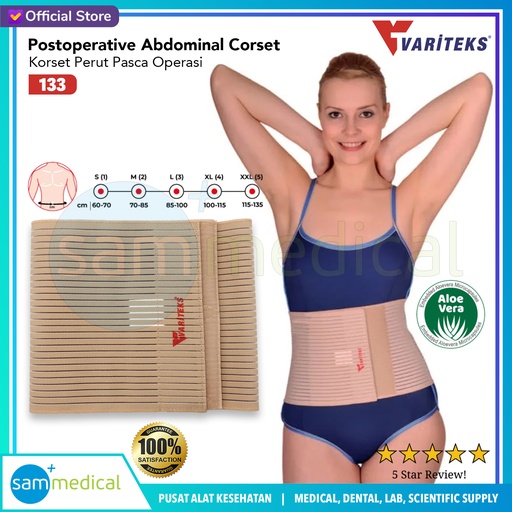 [00120230314] Variteks Post Operative Abdominal Corset (H=20cm) Var 133 - Size XL 