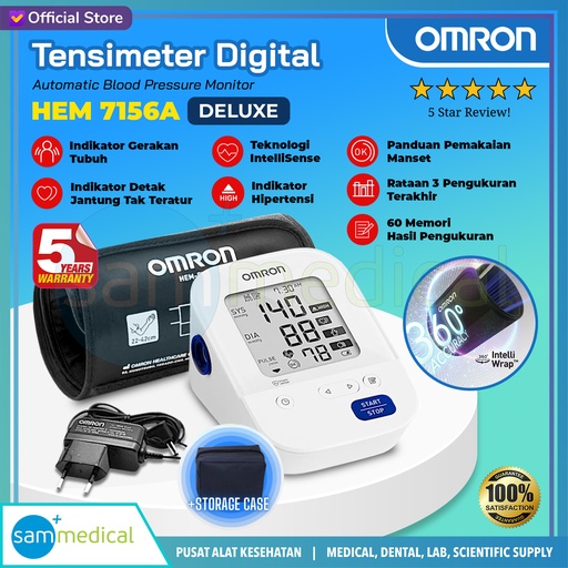 [00120200196] Omron Tensimeter - Lengan Deluxe HEM 7156A (ADAPTOR)
