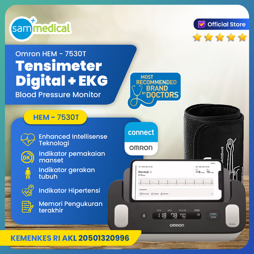 [120230728] Omron Tensimeter Digital+EKG Single Lead - HEM 7530T