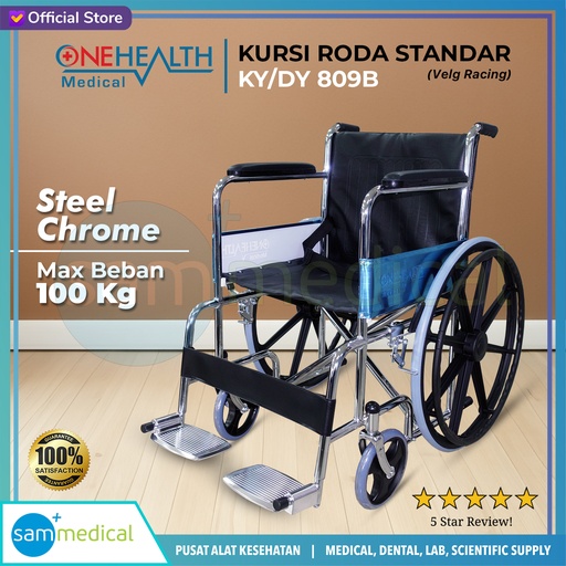 [120230734] One Health Kursi Roda Standard Chrome Velg Racing KY/DY 809B